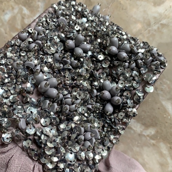 NWT French‎ Connection drape delight dress dusty purple beaded one shoulder Sz 6 - Picture 13 of 15